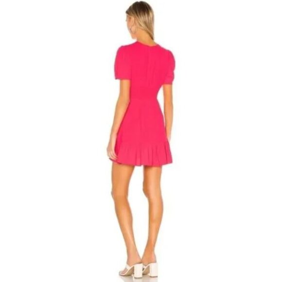 Amanda Uprichard Pink Rosen V-Neck Minidress. Size M - Picture 3 of 7